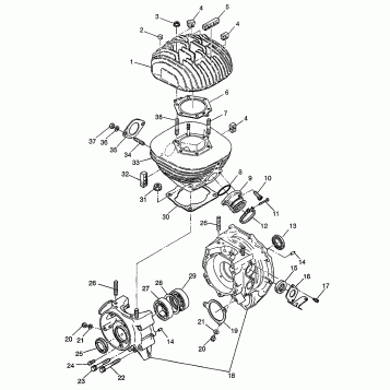 CRANKCASE and CYLINDER (300) XPRESS 300 W97CA28C (4939603960D003)