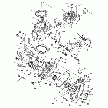 CRANKCASE and CYLINDER (400L) XPRESS 400L W97CA38C (4939603960D005)