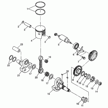PISTON and CRANKSHAFT (400L) XPRESS 400L W97CA38C (4939603960D008)