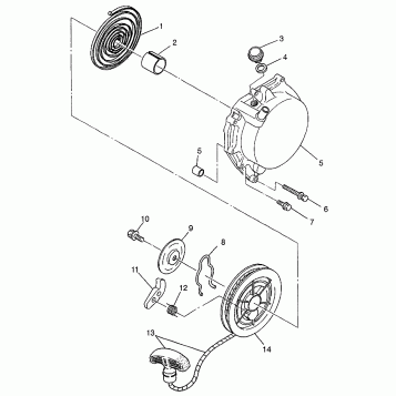 RECOIL STARTER XPRESS 300 W97CA28C and  XPRESS 400L W97CA38C (4939603960E001)