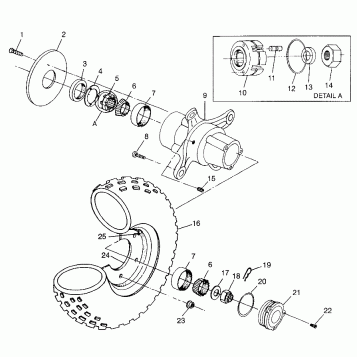 FRONT WHEEL Sportsman 400L W97AC38C (4939673967B007)