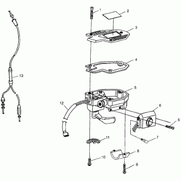 CONTROLS - THROTTLE ASM./CABLE Sportsman 400L W97AC38C (4939673967B009)