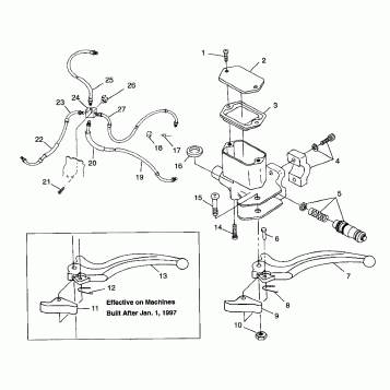 CONTROLS - MASTER CYLINDER/BRAKE LINE Sportsman 400L W97AC38C (4939673967B012)