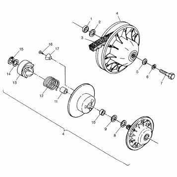 DRIVEN CLUTCH Sportsman 400L W97AC38C (4939673967C002)