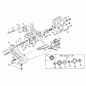 GEARCASE/BRAKE and CHAIN COVER MOUNTING Sportsman 400L W97AC38C (4939673967C004)