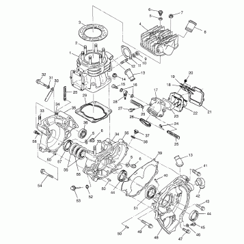 CRANKCASE and CYLINDER Sportsman 400L W97AC38C (4939673967D001)