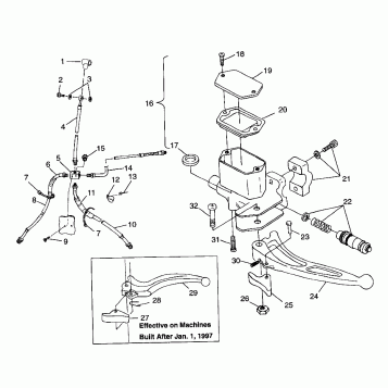 CONTROLS - MASTER CYLINDER/BRAKE LINE XPLORER 400L W97CC38C (4939753975B009)