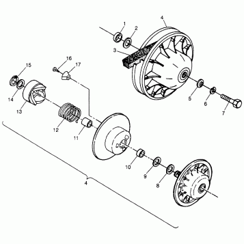 DRIVEN CLUTCH XPLORER 400L W97CC38C (4939753975C003)