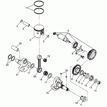 PISTON and CRANKSHAFT XPLORER 400L W97CC38C (4939753975C012)