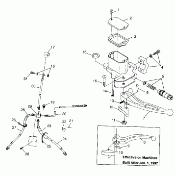 CONTROLS - MASTER CYLINDER/BRAKE LINE XPLORER 300 W97CC28C (4939813981B010)
