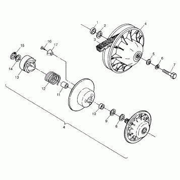 DRIVEN CLUTCH XPLORER 300 W97CC28C (4939813981C002)