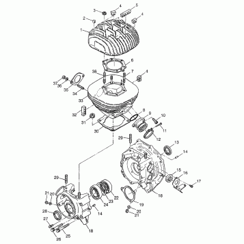 CRANKCASE and CYLINDER XPLORER 300 W97CC28C (4939813981C013)