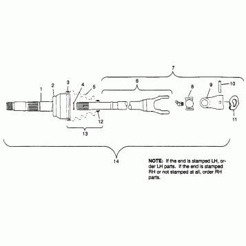 CV JOINT - BTB PARTS Scrambler 400L W97BC38C (4939893989B003)