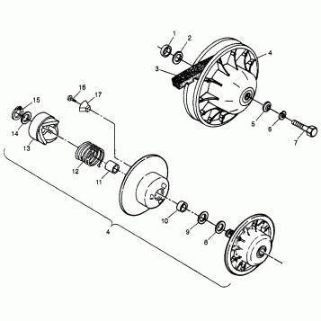 DRIVEN CLUTCH Scrambler 400L W97BC38C (4939893989C002)