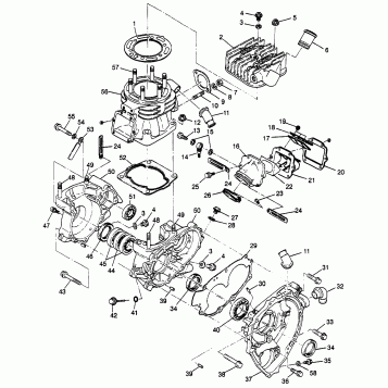 CRANKCASE and CYLINDER Scrambler 400L W97BC38C (4939893989D001)