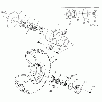 FRONT WHEEL  SPORTSMAN 500 W97CH50A (4939993999B007)