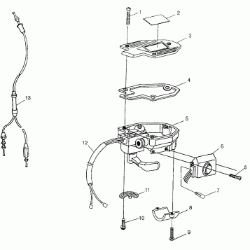 CONTROLS - THROTTLE ASM./CABLE  SPORTSMAN 500 W97CH50A (4939993999B009)