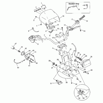 HANDLEBAR and HEADLIGHT POD  SPORTSMAN 500 W97CH50A (4939993999B011)