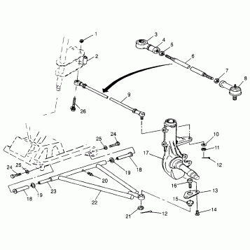A-ARM/STRUT MOUNTING Sport 400L W97BA38C and Trail Blazer W97BA25C (4940124012B006)