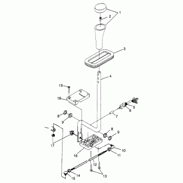 GEAR SELECTOR Sport 400L W97BA38C and Trail Blazer W97BA25C (4940124012C008)