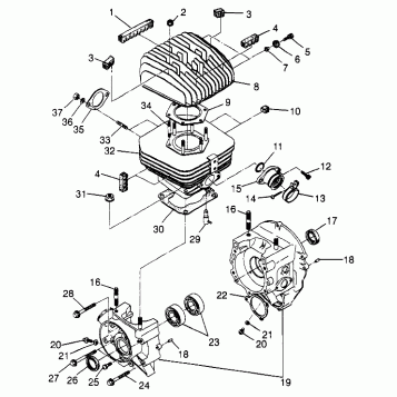 CRANKCASE and CYLINDER (BLAZER) Trail Blazer W97BA25C (4940124012C013)
