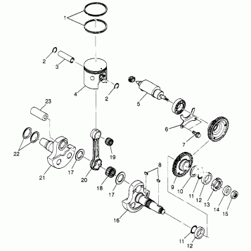PISTON and CRANKSHAFT (SPORT) Sport 400L W97BA38C (4940124012C014)
