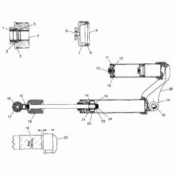 FOX SHOCK, GAS, RESERVOIR Sport 400L W97BA38C and Trail Blazer W97BA25C (4940124012C07A)