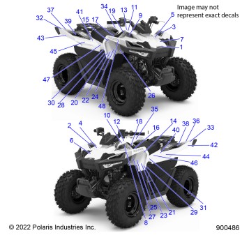 BODY, DECALS, GRAPHICS - A23HBE07B2 (900486)