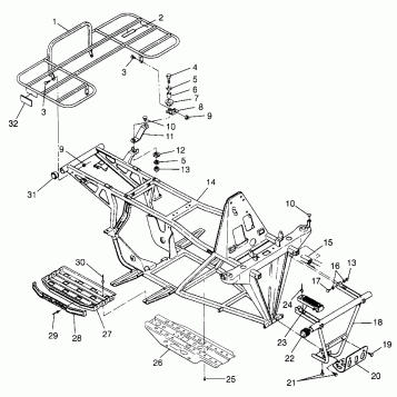 BUMPER and RACK MOUNTING Trail Boss W97AA25C (4940574057A007)