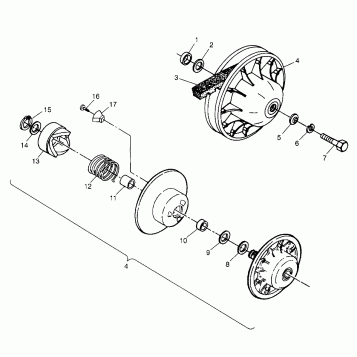 DRIVEN CLUTCH Trail Boss W97AA25C (4940574057B012)
