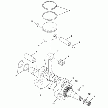 CRANKSHAFT and PISTON Trail Boss W97AA25C (4940574057C008)