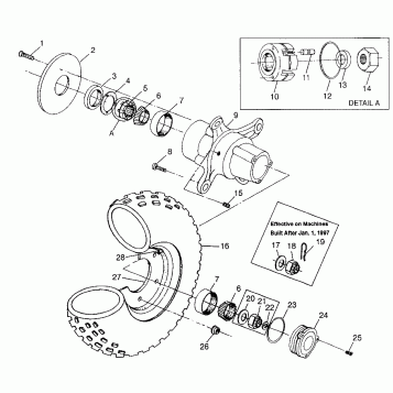 FRONT WHEEL Magnum 6X6 W97AE42A and Swedish Magnum 6X6 S97AE42E (4940754075B008)