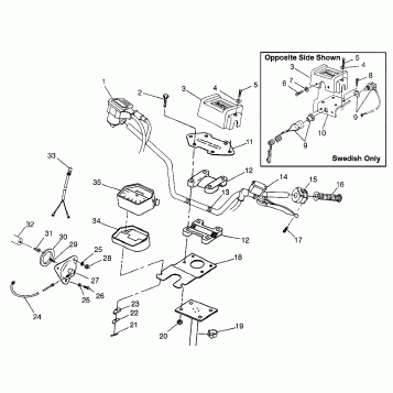 STEERING - HANDLEBAR Magnum 6X6 W97AE42A and Swedish Magnum 6X6 S97AE42E (4940754075B010)