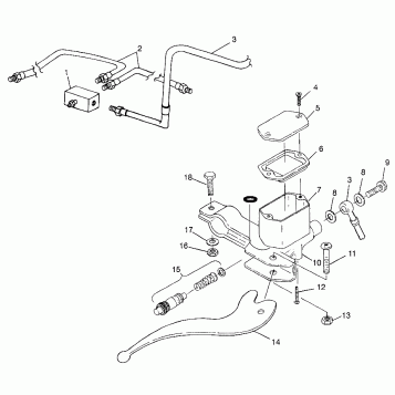 CONTROLS - RH MASTER CYLINDER/BRAKE LINE Magnum 6X6 W97AE42A and Swedish Ma (4940754075B014)