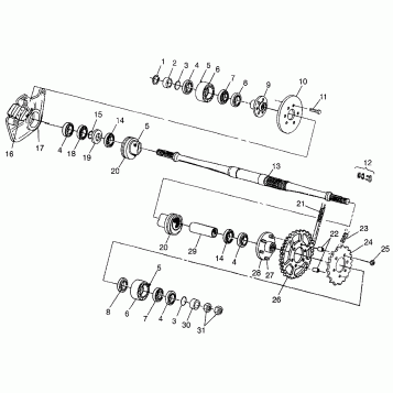 MIDDLE DRIVE Magnum 6X6 W97AE42A and Swedish Magnum 6X6 S97AE42E (4940754075C004)
