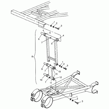 REAR STRUT STABILIZER Magnum 6X6 W97AE42A and Swedish Magnum 6X6 S97AE42E (4940754075D002)