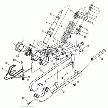 SWING ARM WELDMENT (REAR) Magnum 6X6 W97AE42A and Swedish Magnum 6X6 S97AE4 (4940754075D003)