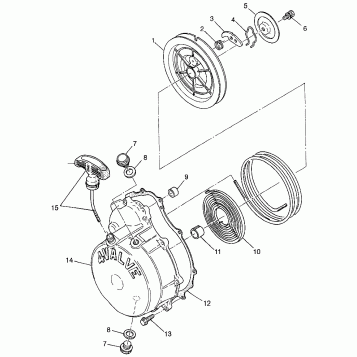 RECOIL STARTER Magnum 6X6 W97AE42A and Swedish Magnum 6X6 S97AE42E (4940754075E004)