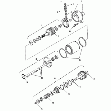 STARTING MOTOR Magnum 6X6 W97AE42A and Swedish Magnum 6X6 S97AE42E (4940754075E005)