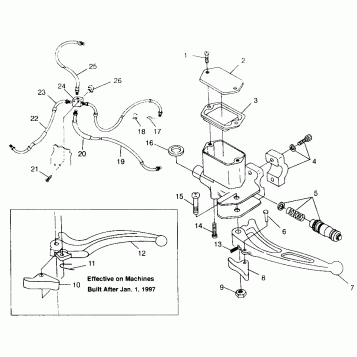 CONTROLS - MASTER CYLINDER/BRAKE LINE BIG BOSS 6X6 400L W97AE38A (4940814081B013)