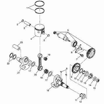 PISTON and CRANKSHAFT BIG BOSS 6X6 400L W97AE38A (4940814081D006)
