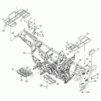 BUMPER/RACK MOUNTING Magnum 4X4 W97AC42A, Swedish Magnum 4X4 S97AC42E and N (4940834083A007)