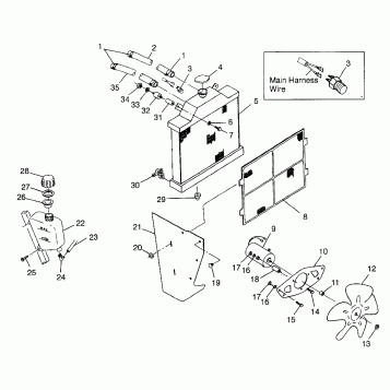 COOLING SYSTEM Magnum 4X4 W97AC42A, Swedish Magnum 4X4 S97AC42E and Norwegi (4940834083A011)
