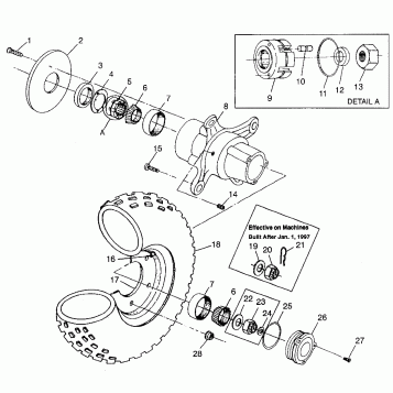 FRONT WHEEL Magnum 4X4 W97AC42A, Swedish Magnum 4X4 S97AC42E and Norwegian (4940834083B003)