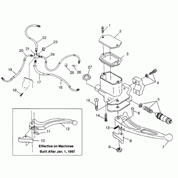 CONTROLS - MASTER CYLINDER/BRAKE LINE Magnum 4X4 W97AC42A, Swedish Magnum 4 (4940834083B010)