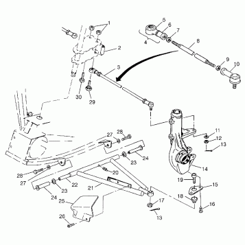 A-ARM/STRUT MOUNTING Magnum 4X4 W97AC42A, Swedish Magnum 4X4 S97AC42E and N (4940834083B011)