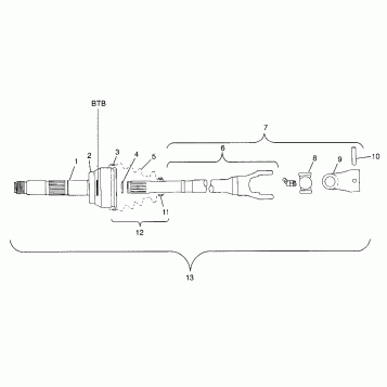 CV JOINT - BTB Magnum 4X4 W97AC42A, Swedish Magnum 4X4 S97AC42E and Norwegi (4940834083B013)