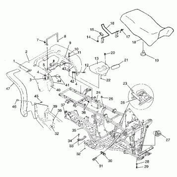 REAR CAB and SEAT  XPLORER 500 W97CD50A (4941354135A005)