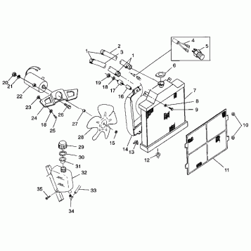 COOLING SYSTEM  XPLORER 500 W97CD50A (4941354135A013)