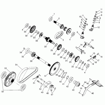 GEARCASE (Internal Components)  XPLORER 500 W97CD50A (4941354135C013)